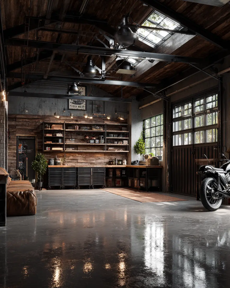 Elegant Industrial Garage Decor Ideas
