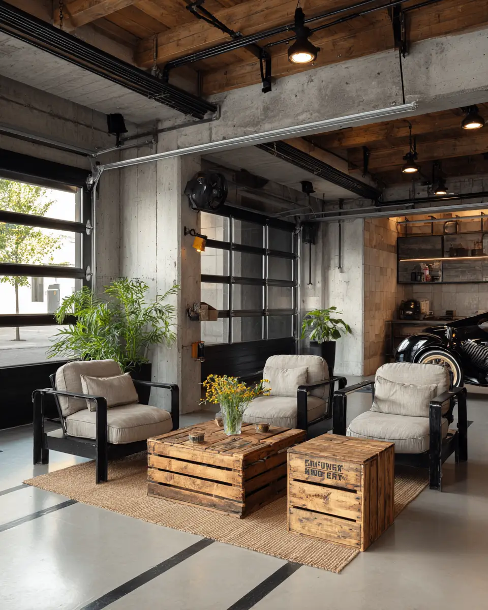 Elegant Industrial Garage Decor Ideas