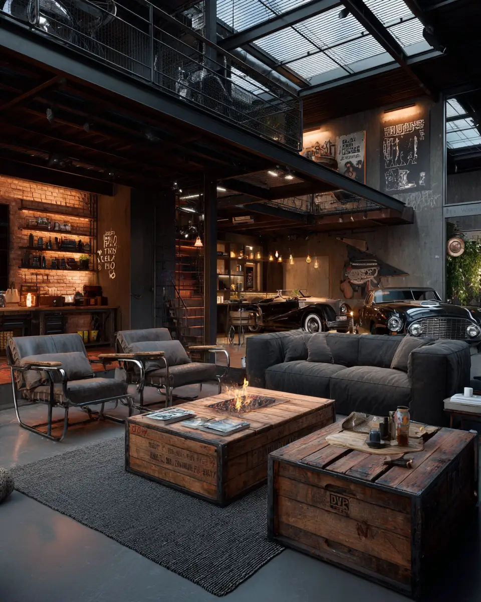 Elegant Industrial Garage Decor Ideas