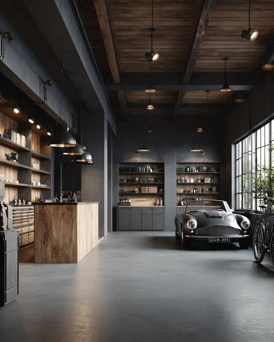 Elegant Industrial Garage Decor Ideas