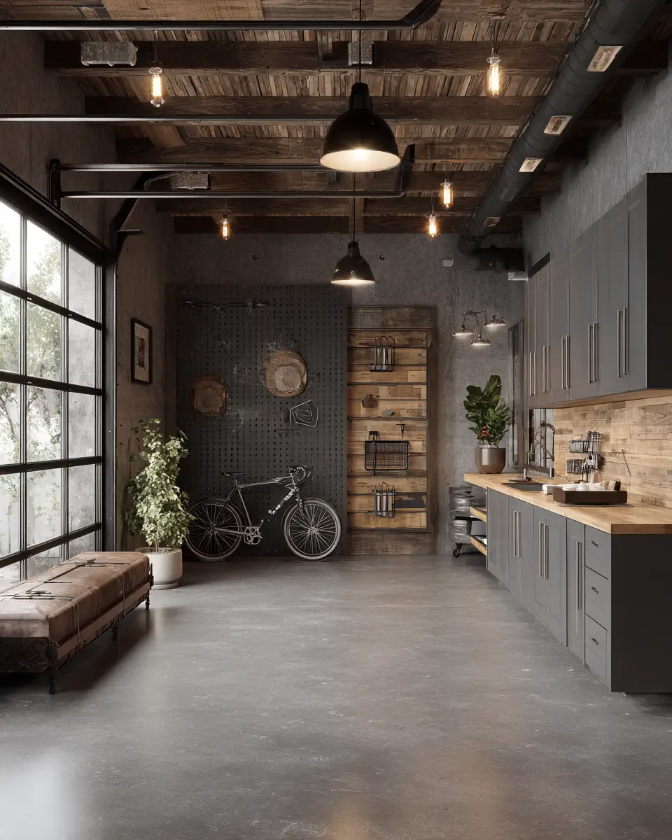 Elegant Industrial Garage Decor Ideas