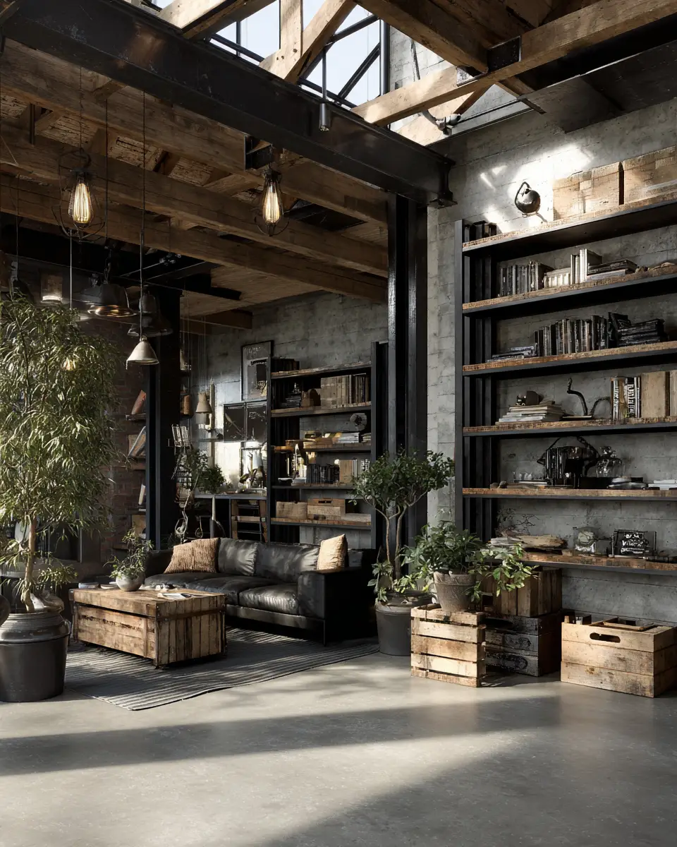 Elegant Industrial Garage Decor Ideas
