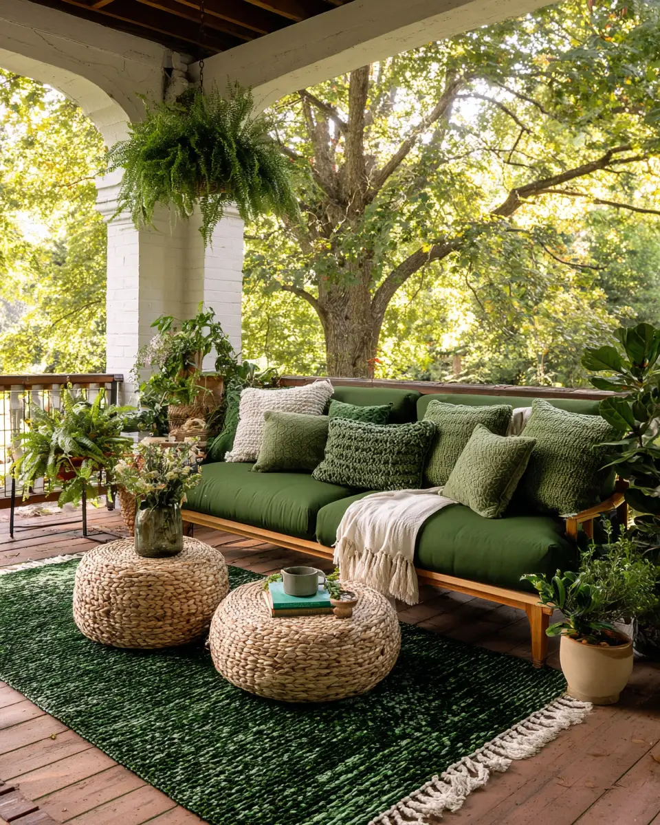Emerald Green Boho Patio Decor Ideas
