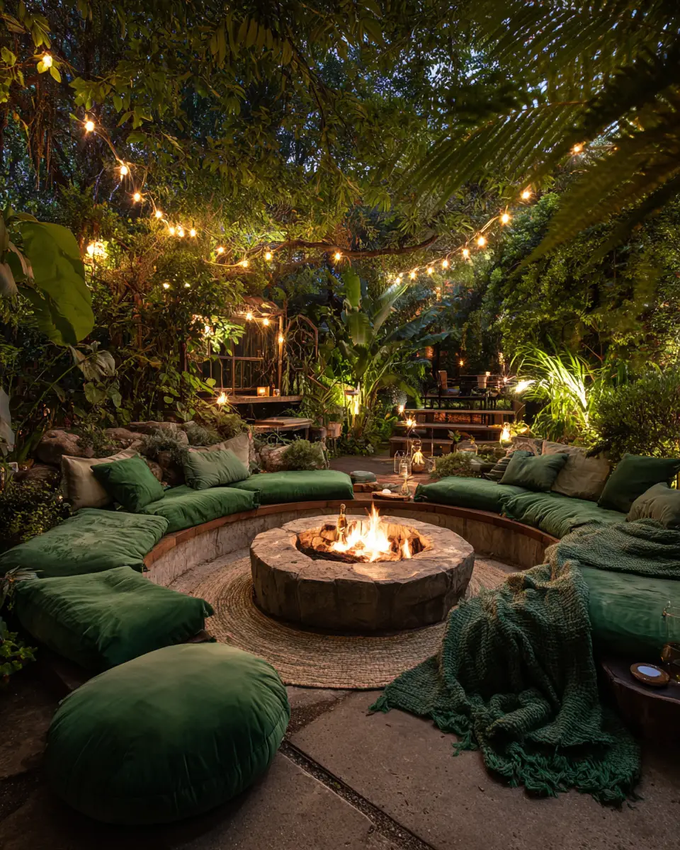 Emerald Green Boho Patio Decor Ideas