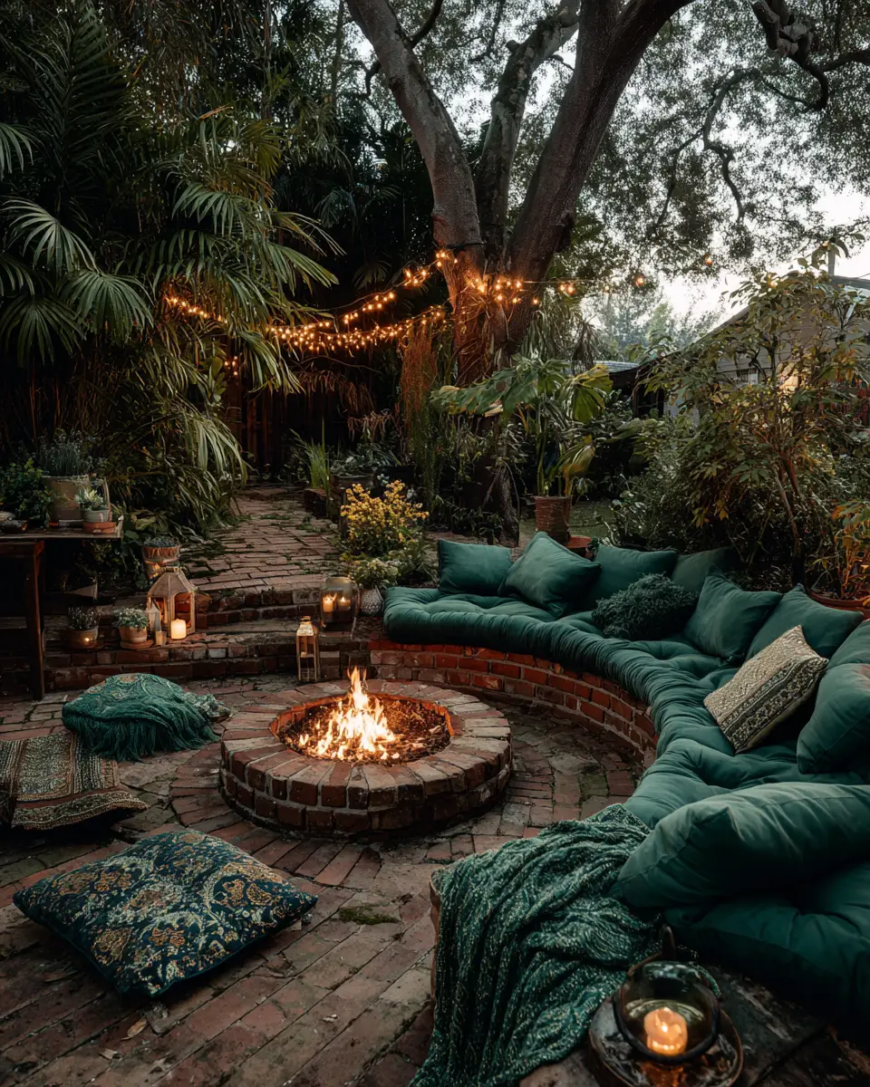 Emerald Green Boho Patio Decor Ideas