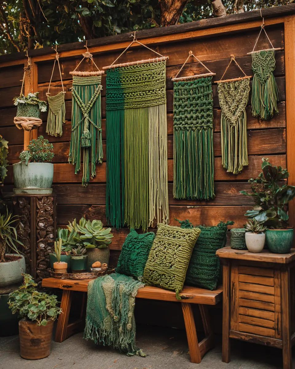 Emerald Green Boho Patio Decor Ideas