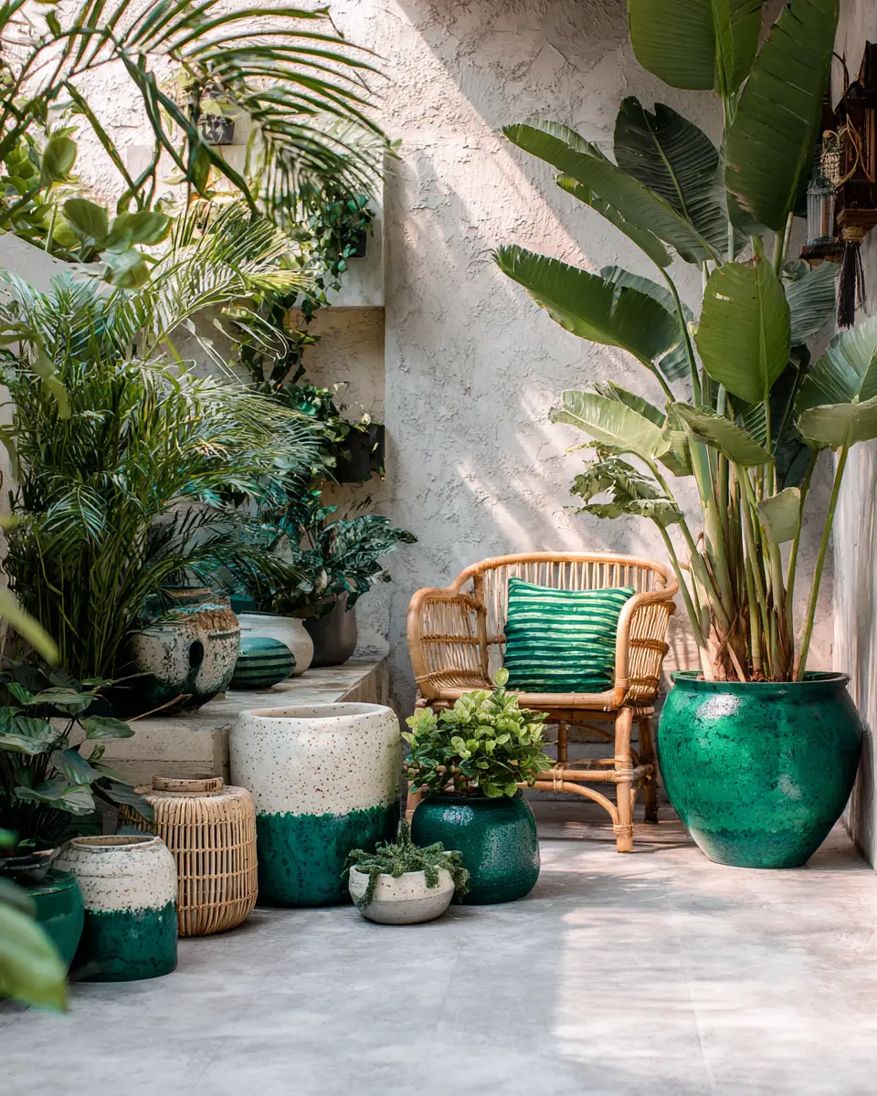 Emerald Green Boho Patio Decor Ideas