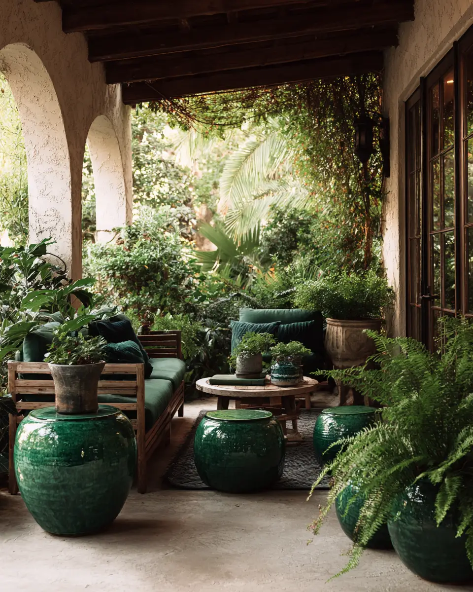 Emerald Green Boho Patio Decor Ideas
