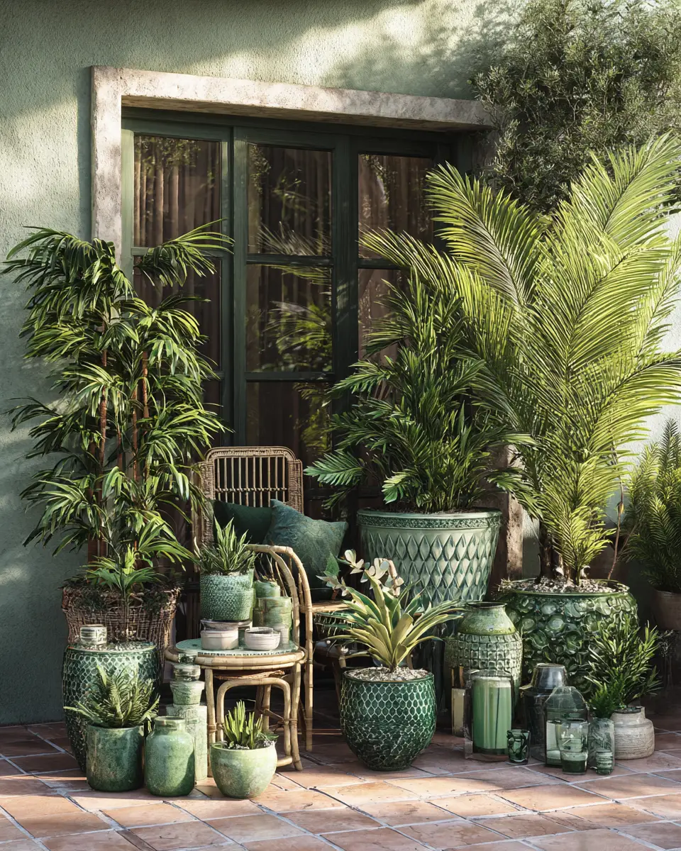 Emerald Green Boho Patio Decor Ideas