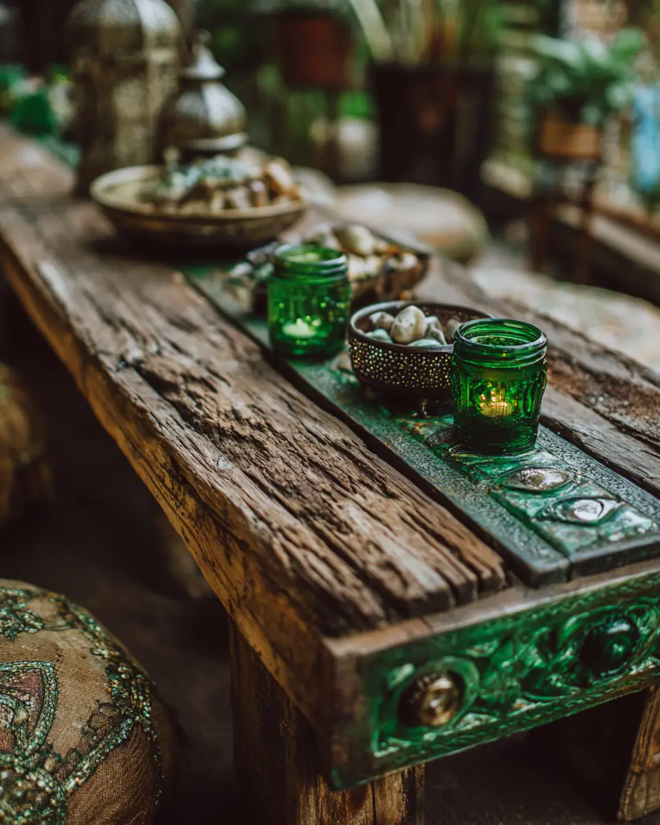 Emerald Green Boho Patio Decor Ideas