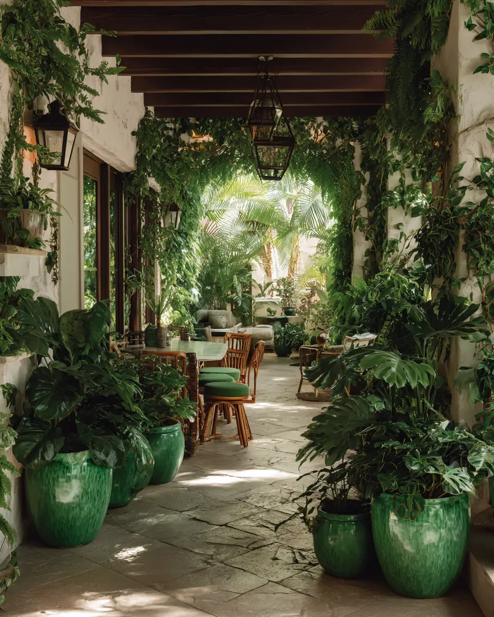 Emerald Green Boho Patio Decor Ideas