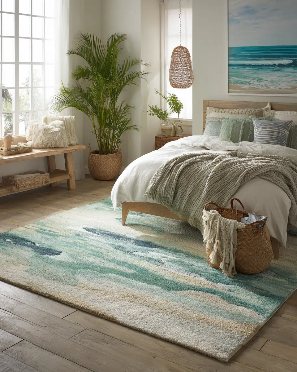 Emerald Green Coastal Bedroom Decor Ideas - Featured