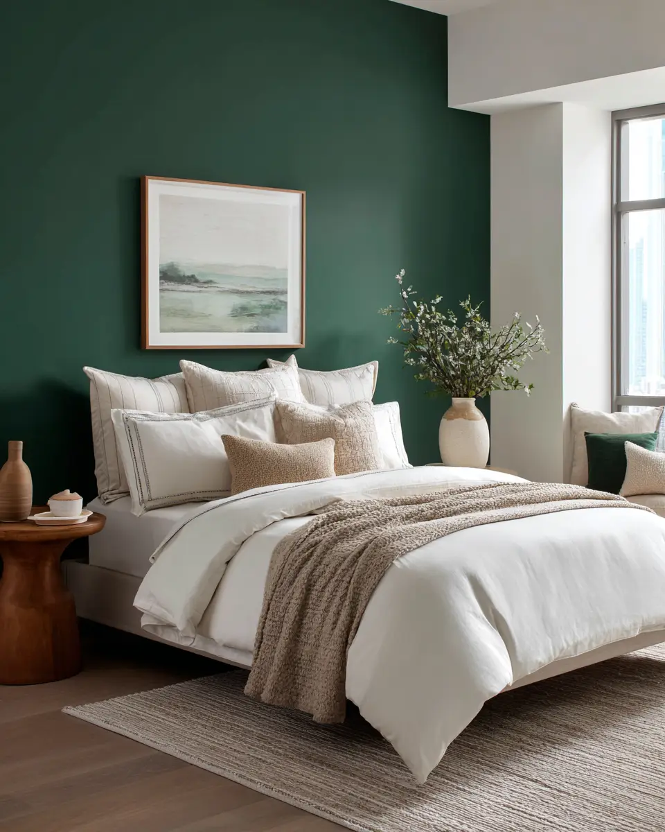 Emerald Green Coastal Bedroom Decor Ideas