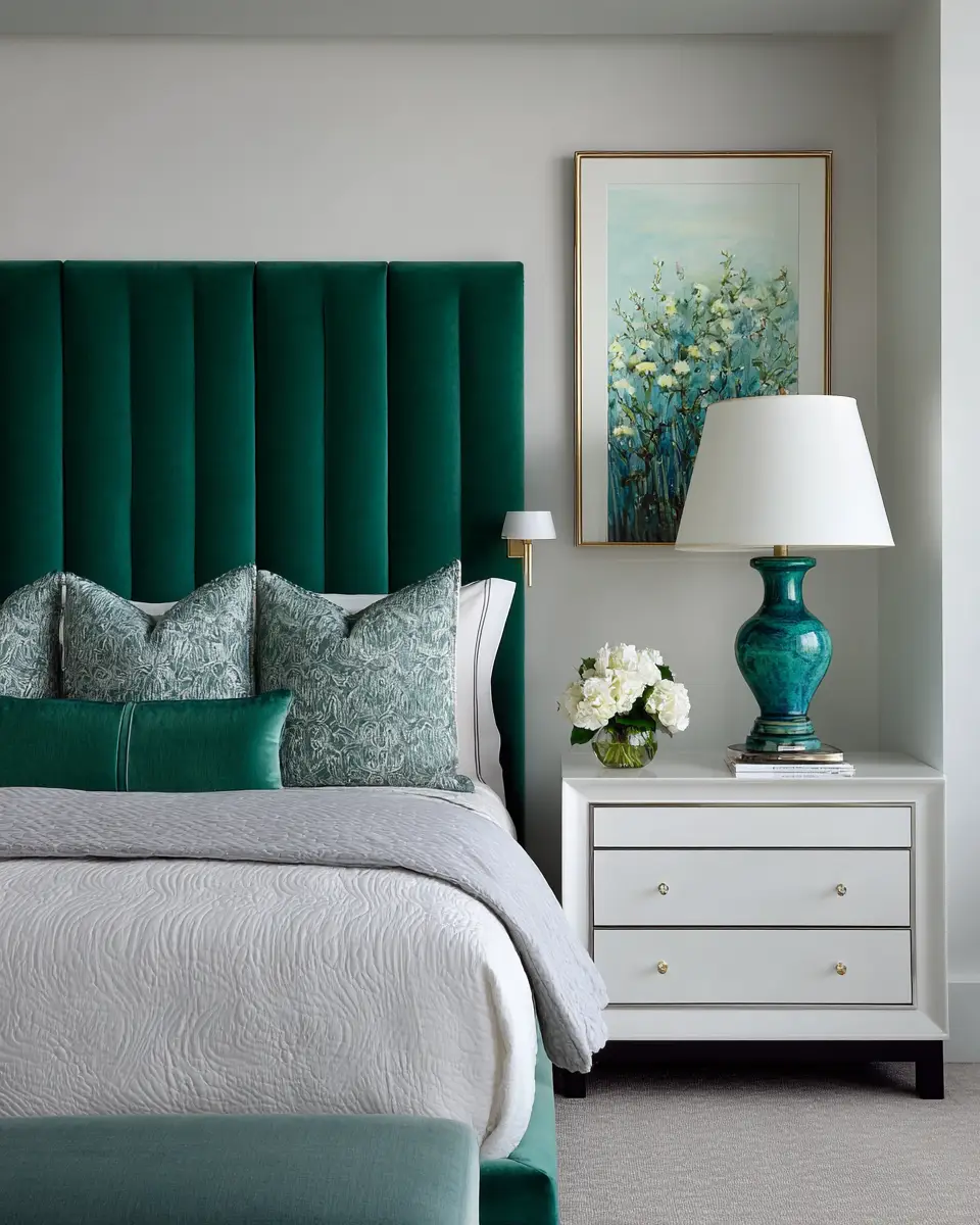Emerald Green Coastal Bedroom Decor Ideas