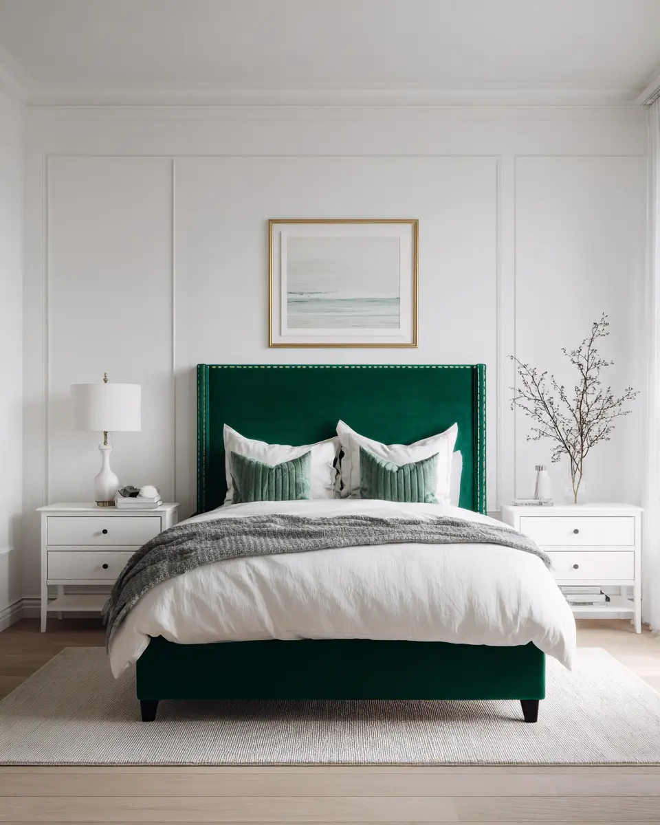 Emerald Green Coastal Bedroom Decor Ideas