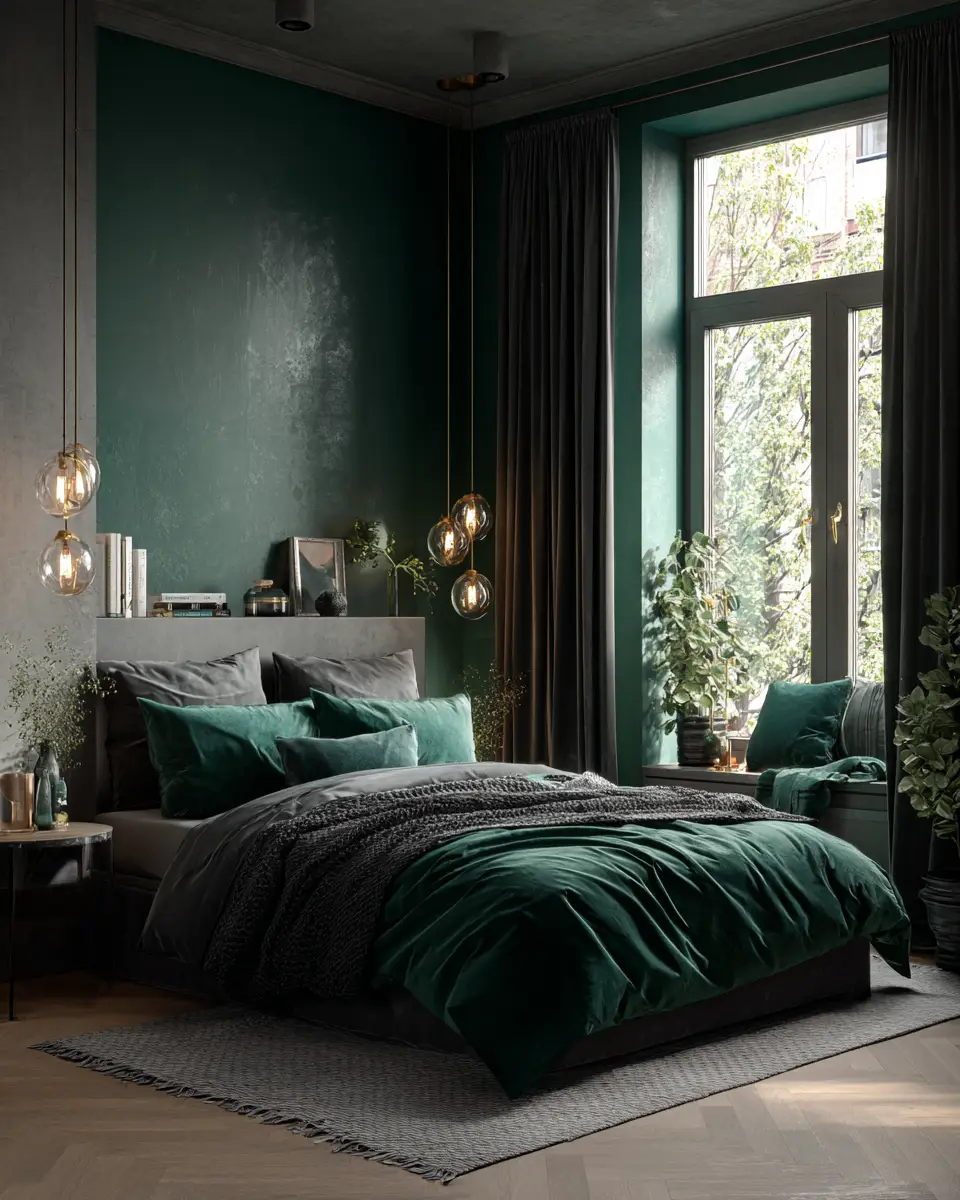 Emerald Green Coastal Bedroom Decor Ideas