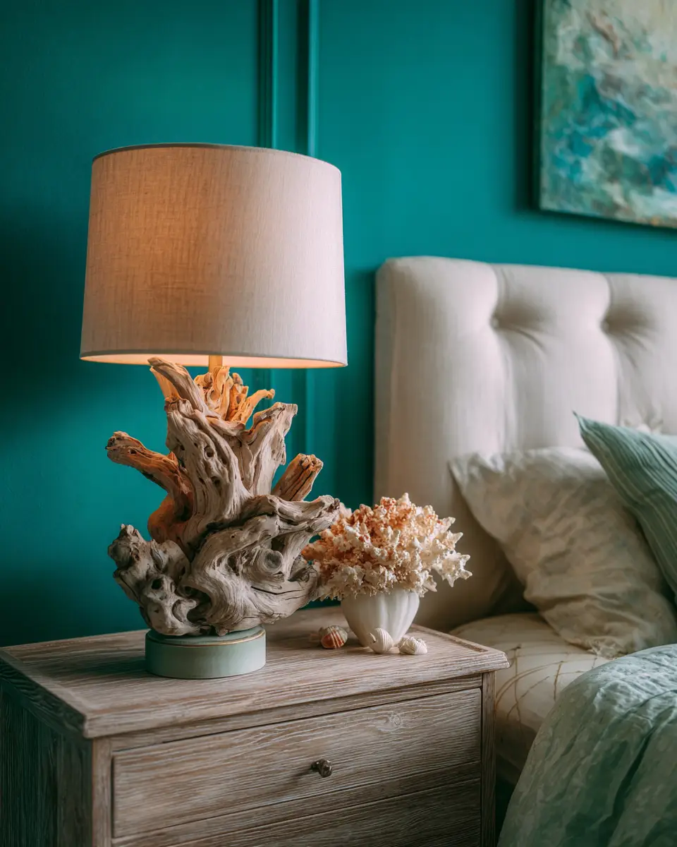 Emerald Green Coastal Bedroom Decor Ideas