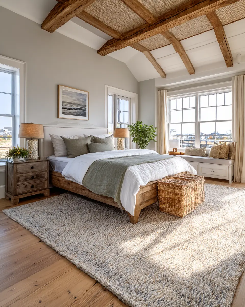 Emerald Green Coastal Bedroom Decor Ideas