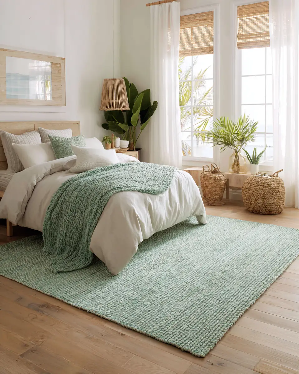 Emerald Green Coastal Bedroom Decor Ideas
