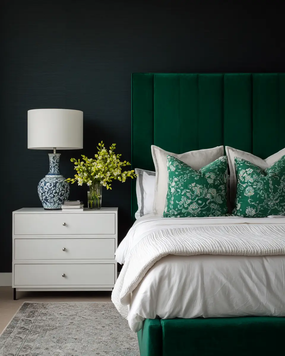 Emerald Green Coastal Bedroom Decor Ideas
