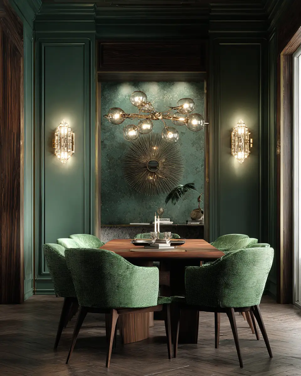 Emerald Green Dining Room Decor Ideas - Featured