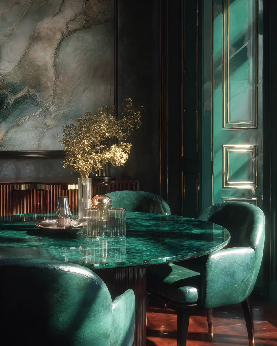 Emerald Green Dining Room Decor Ideas