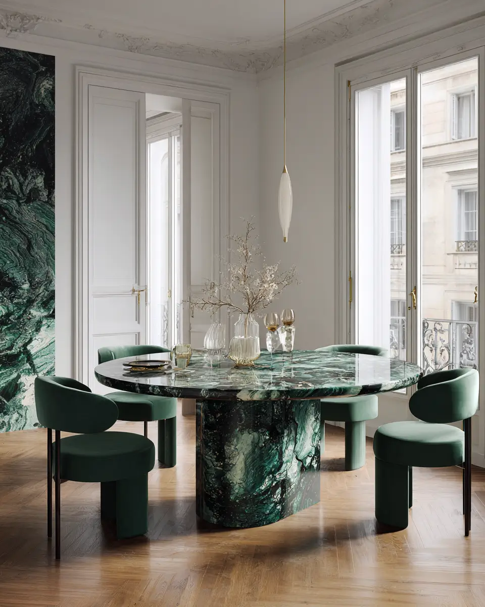 Emerald Green Dining Room Decor Ideas