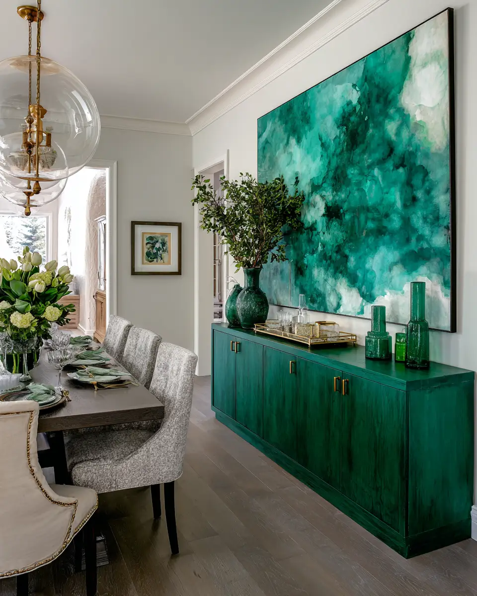 Emerald Green Dining Room Decor Ideas