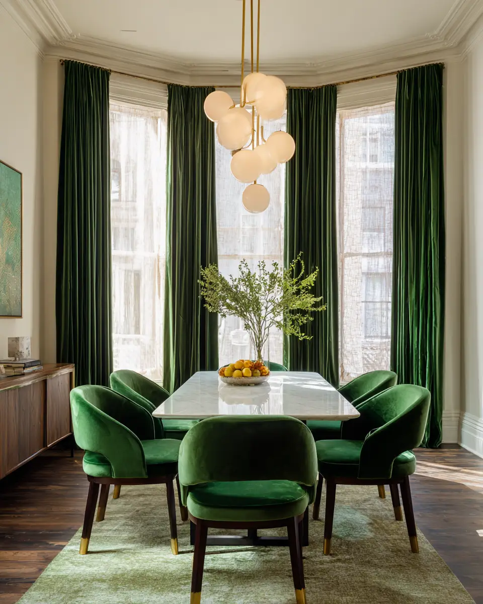 Emerald Green Dining Room Decor Ideas