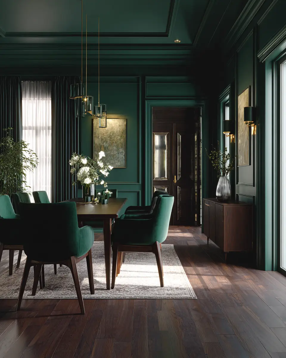 Emerald Green Dining Room Decor Ideas