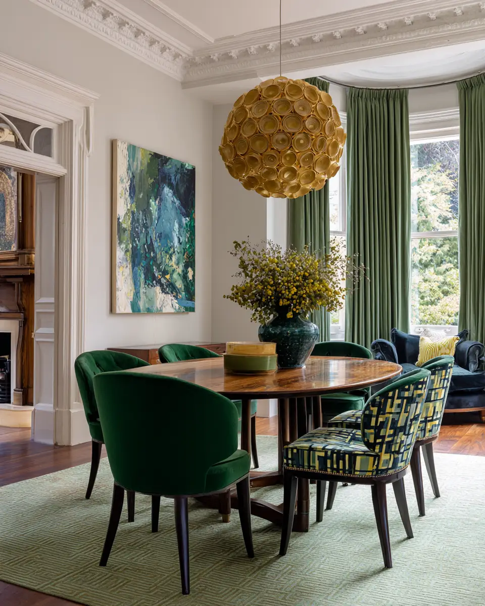 Emerald Green Dining Room Decor Ideas