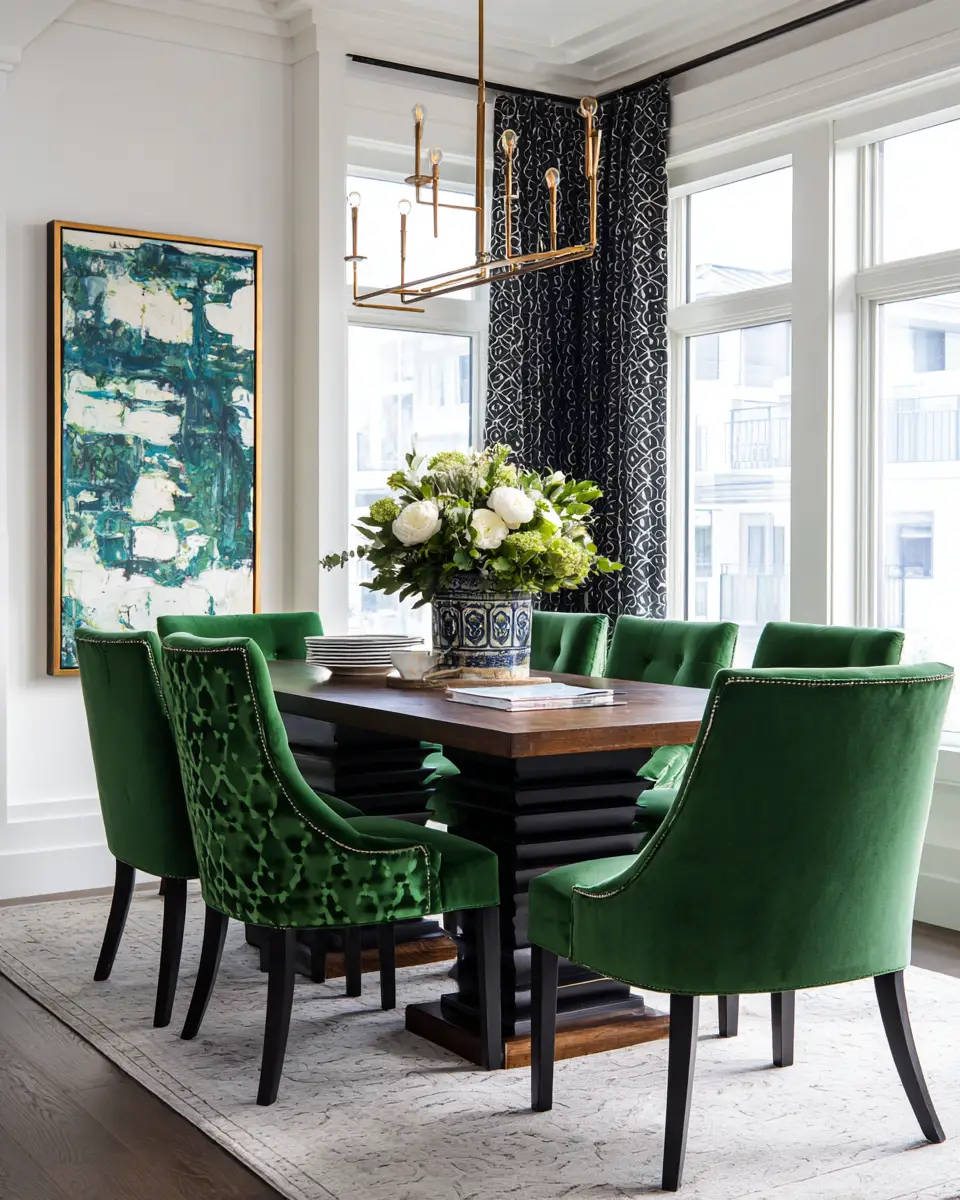 Emerald Green Dining Room Decor Ideas
