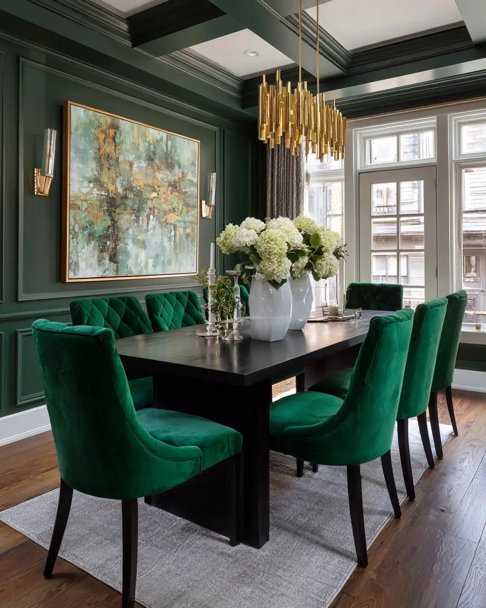 Emerald Green Dining Room Decor Ideas