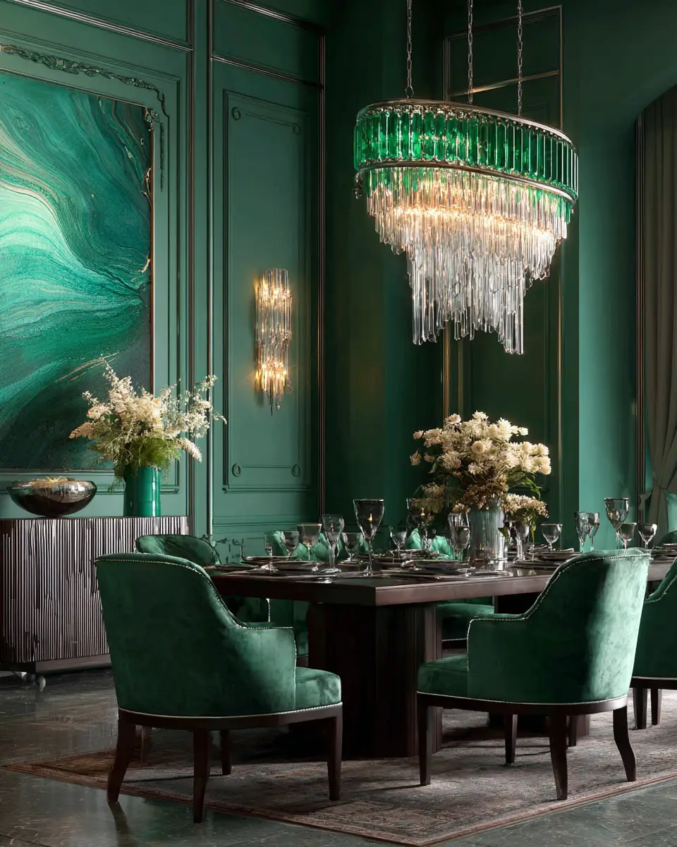 Emerald Green Dining Room Decor Ideas