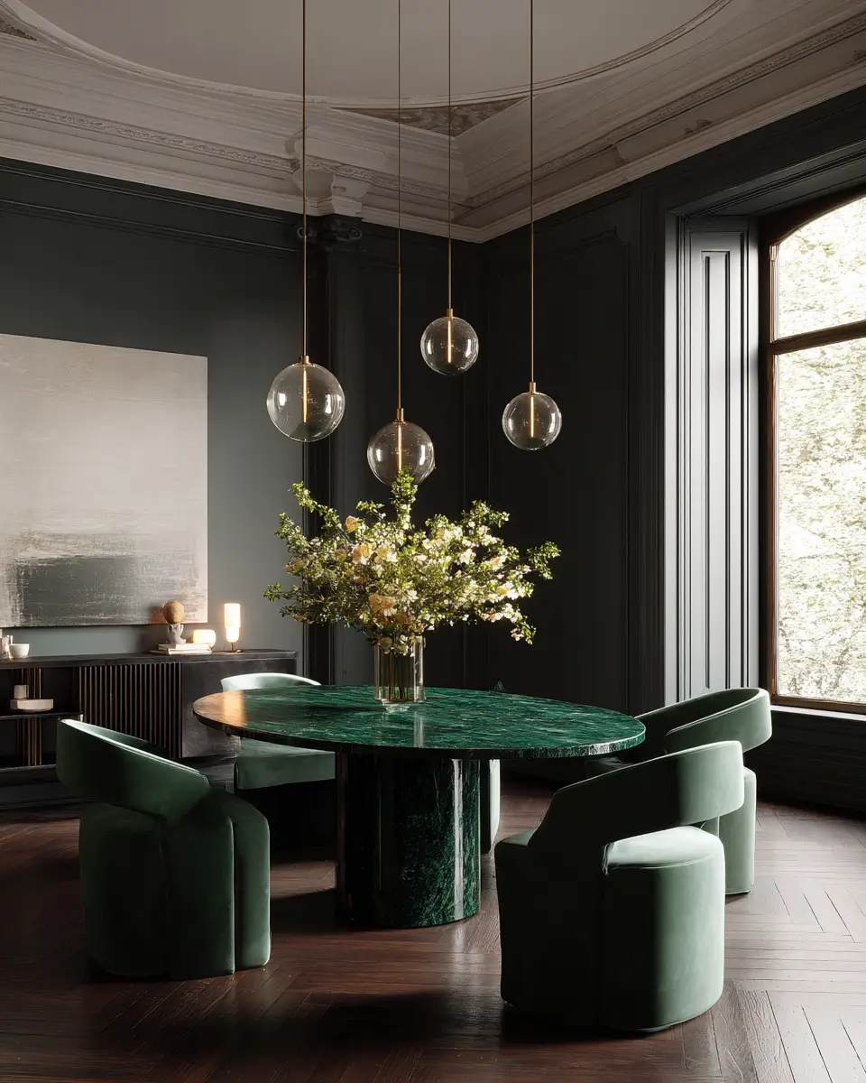Emerald Green Dining Room Decor Ideas
