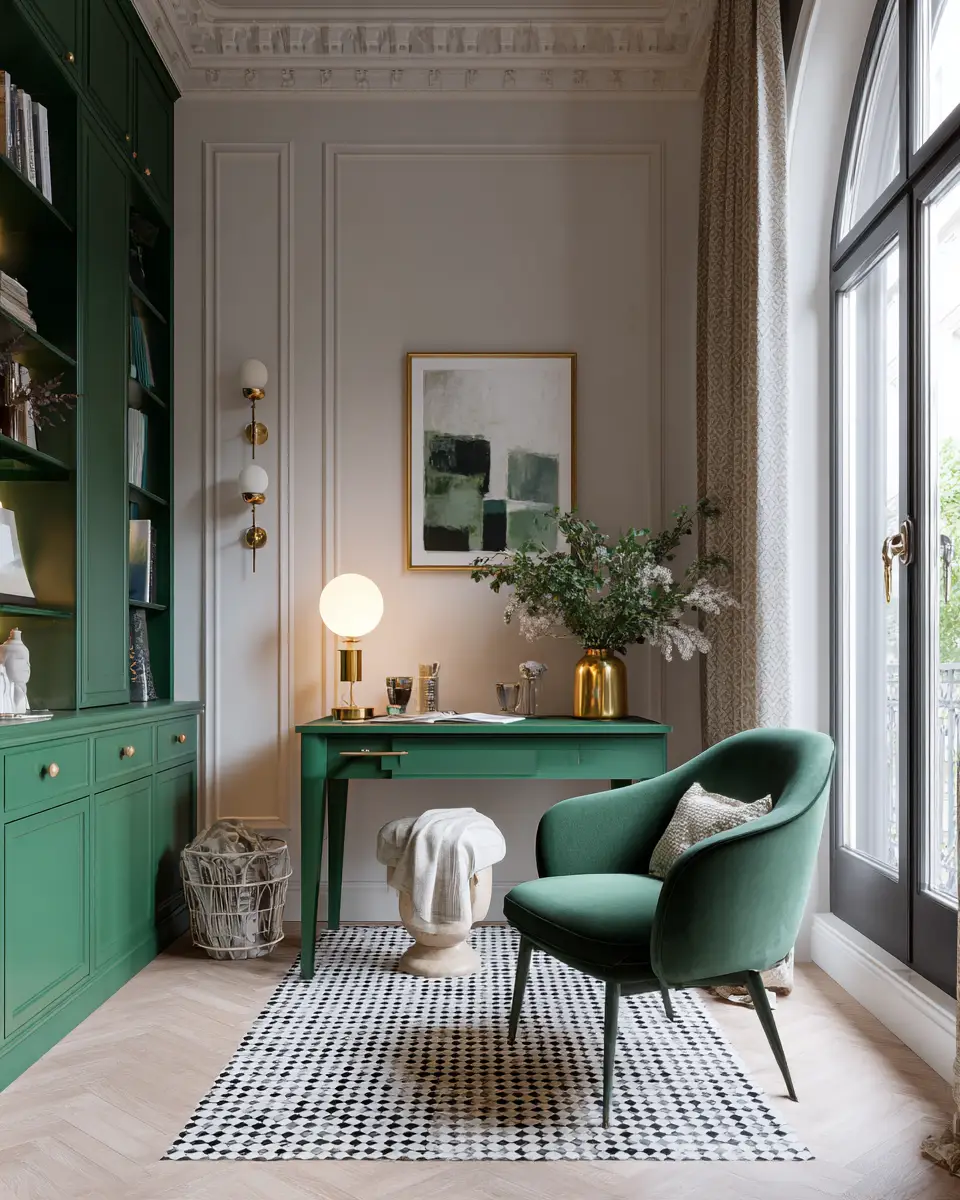 Emerald Green Eclectic Living Room Decor Ideas