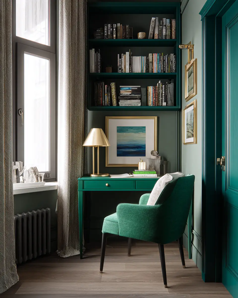Emerald Green Eclectic Living Room Decor Ideas