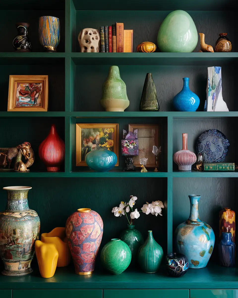 Emerald Green Eclectic Living Room Decor Ideas