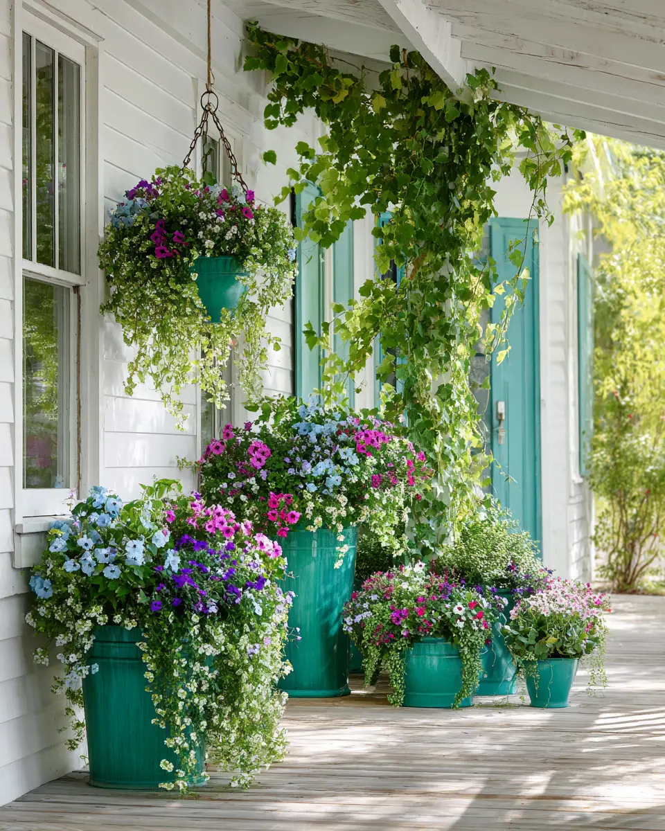 Emerald Green Farmhouse Porch Decor Ideas