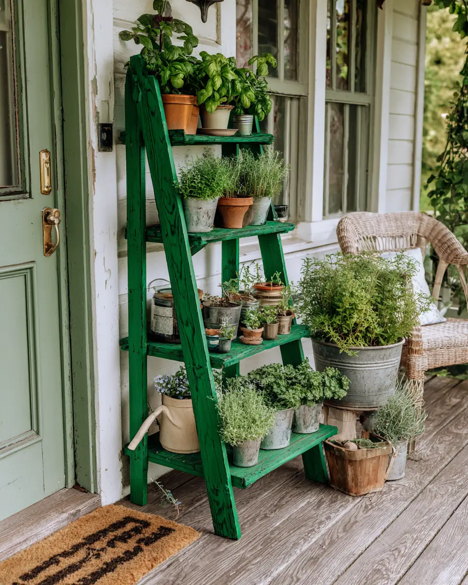 Emerald Green Farmhouse Porch Decor Ideas