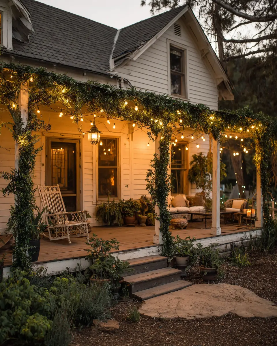 Emerald Green Farmhouse Porch Decor Ideas