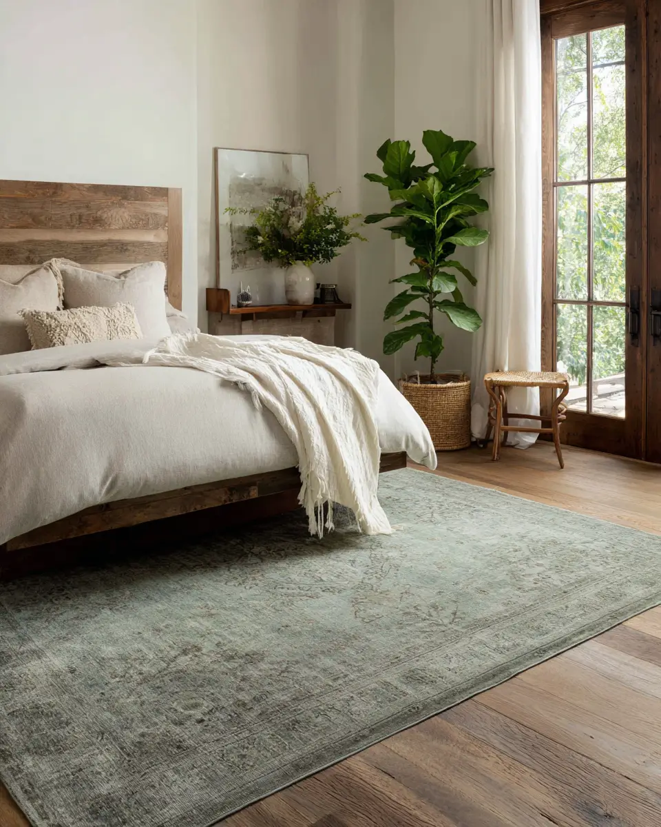 Emerald Green Rustic Bedroom Decor Ideas