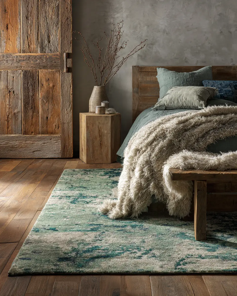 Emerald Green Rustic Bedroom Decor Ideas