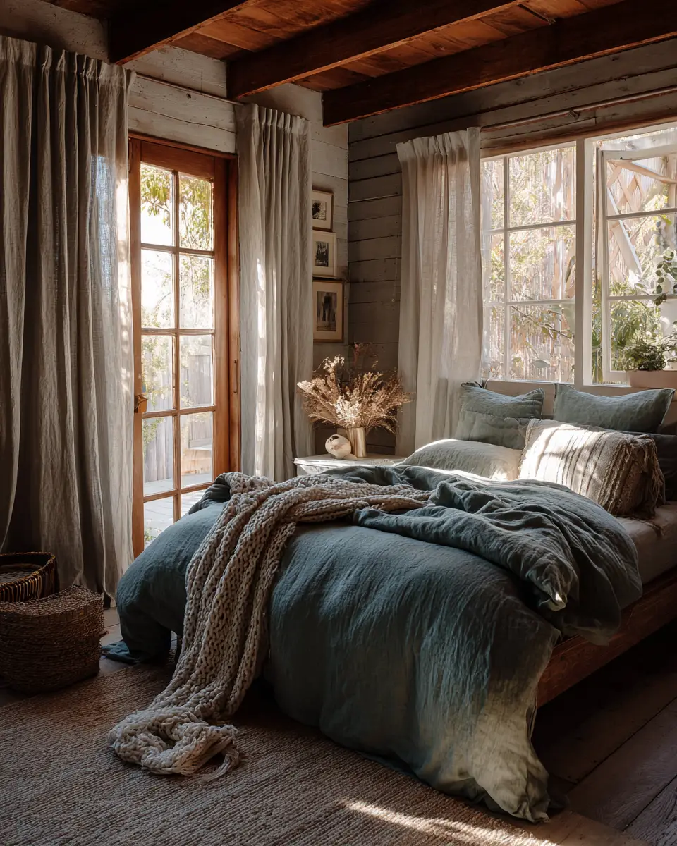 Emerald Green Rustic Bedroom Decor Ideas