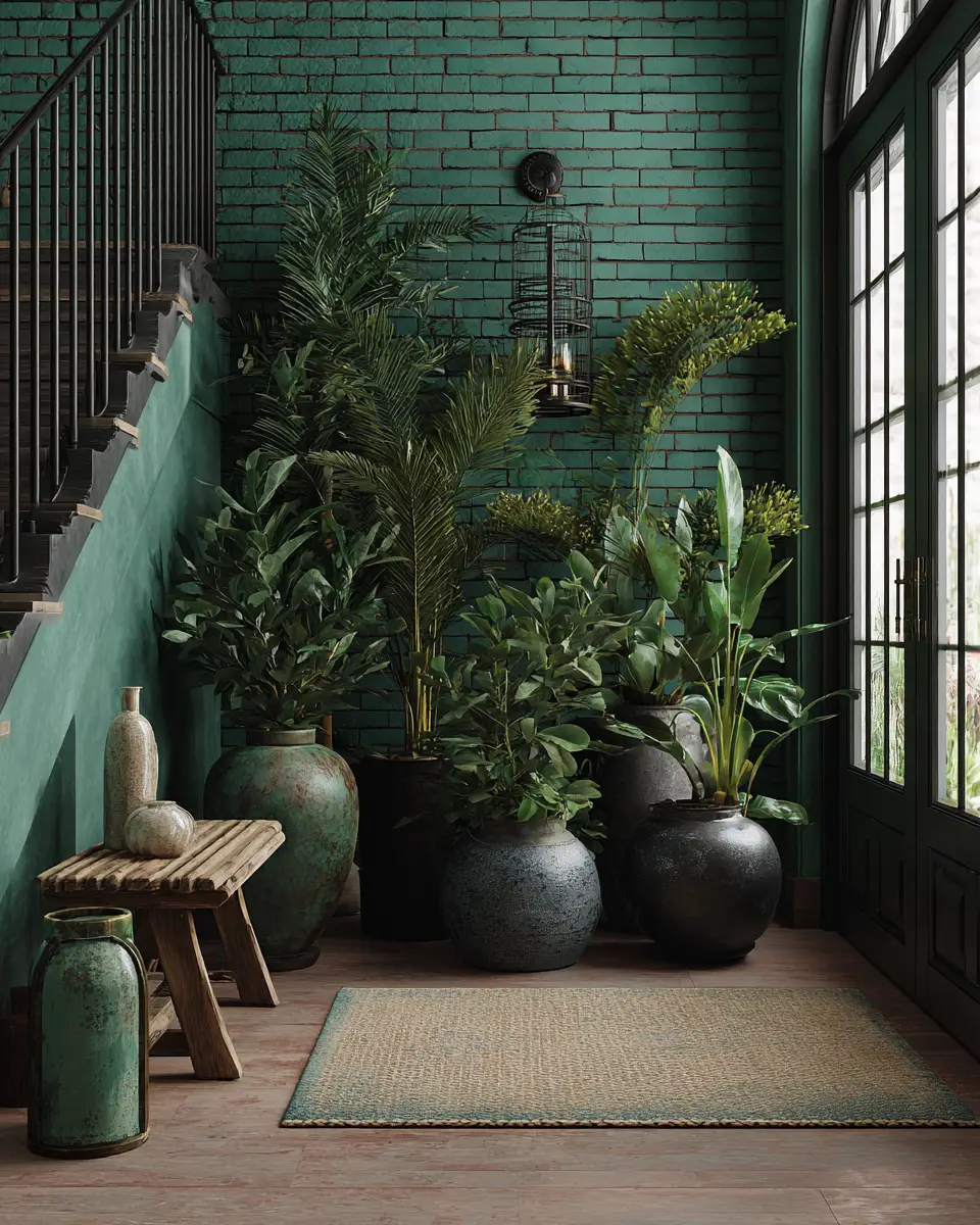 Emerald Green Rustic Entryway Decor Ideas