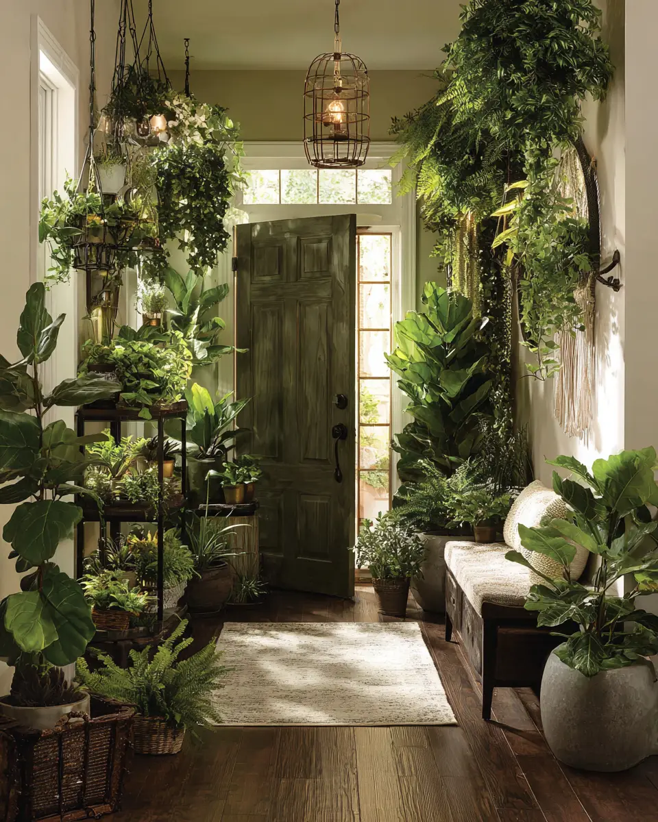 Emerald Green Rustic Entryway Decor Ideas