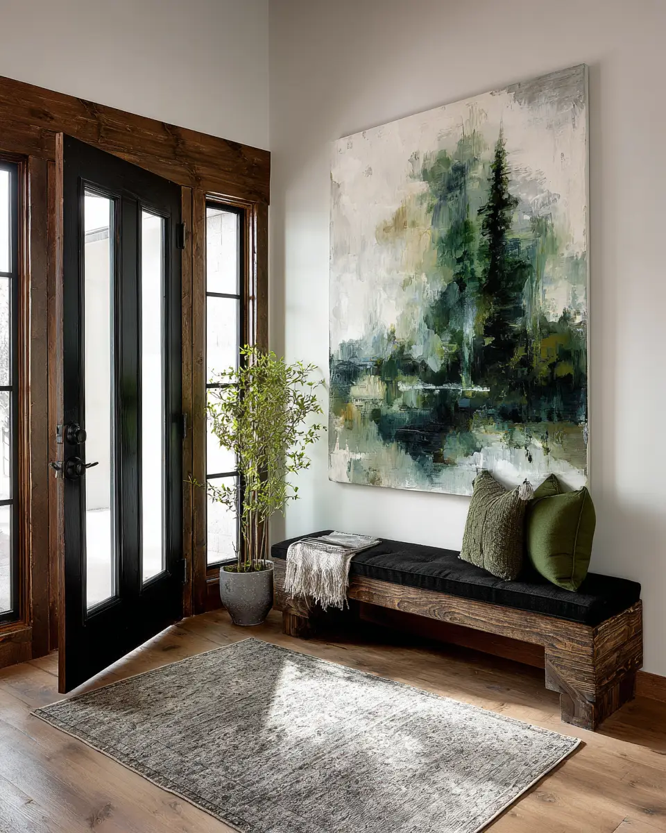 Emerald Green Rustic Entryway Decor Ideas