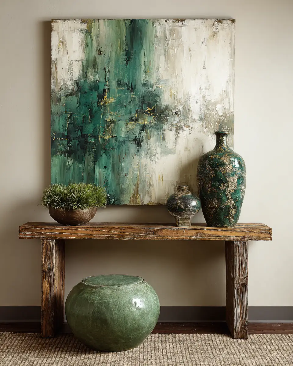 Emerald Green Rustic Entryway Decor Ideas