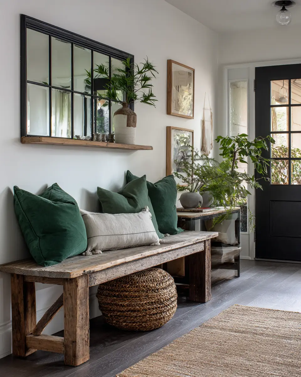 Emerald Green Rustic Entryway Decor Ideas