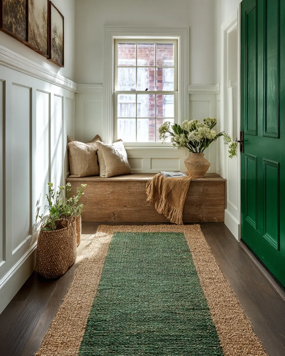 Emerald Green Rustic Entryway Decor Ideas